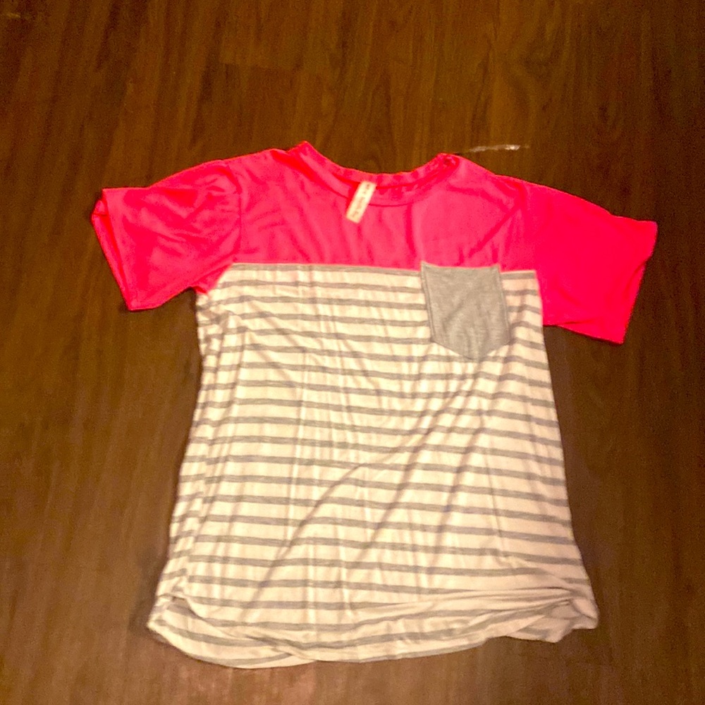 Vanilla, baby pink gray stripe, medium top